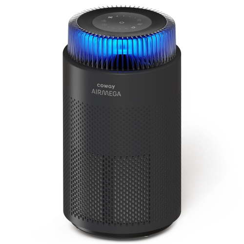 COWAY Air Purifier for Bedroom Home up to 810 ft², HEPA Filter for Smoke, Allergies, Pet Dander, Odor, AQI Monitor, Auto Mode, Timer, Filter Indicator, Night Light, 2yr Warranty, Airmega 100 Black