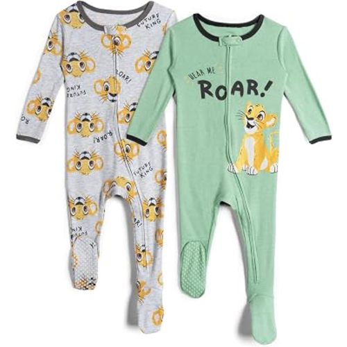 Disney Baby Boys' 2-Pack Footed One-Piece Sleep N' Play Newborn to Infant