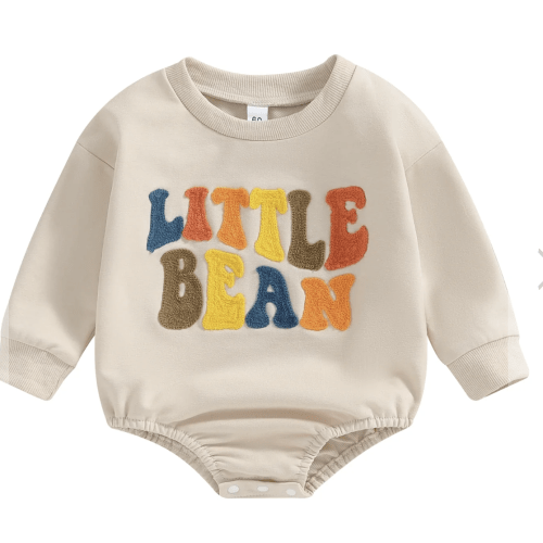 LITTLE BEAN Long-Sleeve Onesie - Hazel & Bo