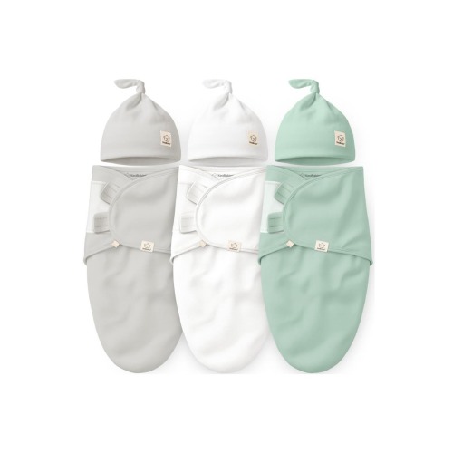 3-Pack Soothe Swaddle Wraps with Knot Hats