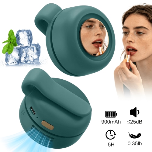 SPORTS JOY Whirlwind Cooling Fan, Mini Clip Waist Fan,3 Speeds USB Rechargeable Bladeless Clip on Fan Fan,360° Rotation Personal Fan for Office,Gym,Travel,Camping,Gift (Green)