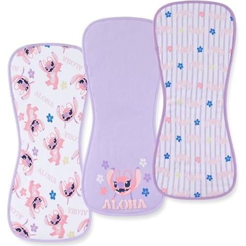 Disney Baby Stitch Angel Burp Cloths 3 Pack 20" x 10" Burping Rags Infants