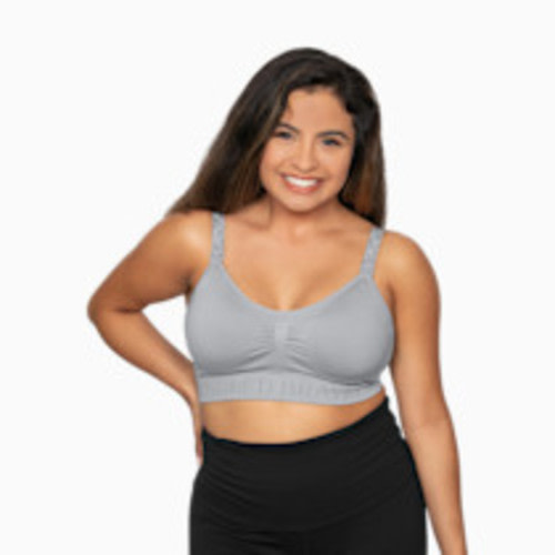 Kindred Bravely Simply Sublime Seamless Nursing Bra For Breastfeeding - Slate Grey, Large Busty