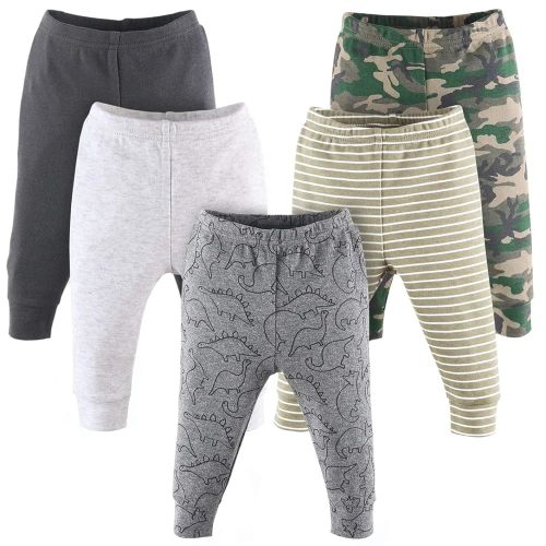 The Peanutshell 5 Pack Baby Boy or Girl Pants Set - 100% Cotton Toddler Pants, 0-24 Months for Toddlers & Babies - Dinosaur