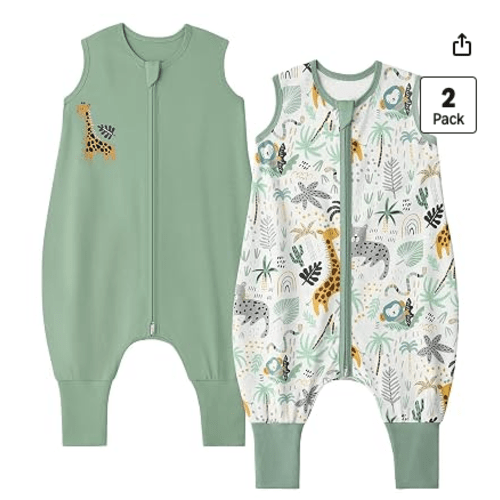 Yoofoss Toddler Sleep Sack with Feet 12-24 Months 100% Organic Cotton