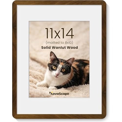 11x14 Picture Frame, Solid Walnut Wood
