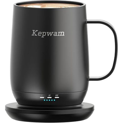 Self Heating Coffee Mug T2, 16oz Smart Heated Coffee Mug, 150 Min Battery Life - Hot up to 149℉ Temperature Control Coffee Mug Warmer, Gifts for Dad Mom (No APP)