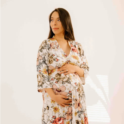 Lila Labor & Postpartum Gown in Vintage Floral