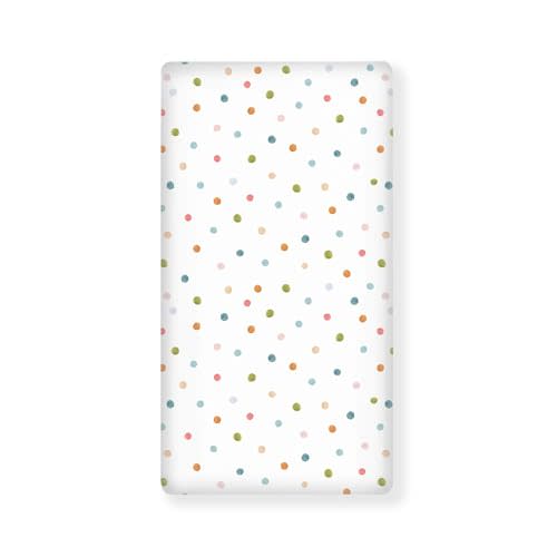 Colorful Polka Dot Fitted Crib Sheet for Boys Girls Beautiful Watercolor Pastel Spots Baby Sheet for Standard Crib and Toddler Cute Nursery Bed Mattress Sheets 28"x52"