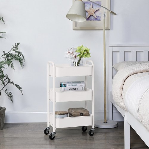 3-Tier Delicate Compact Rolling Metal Storage Organizer