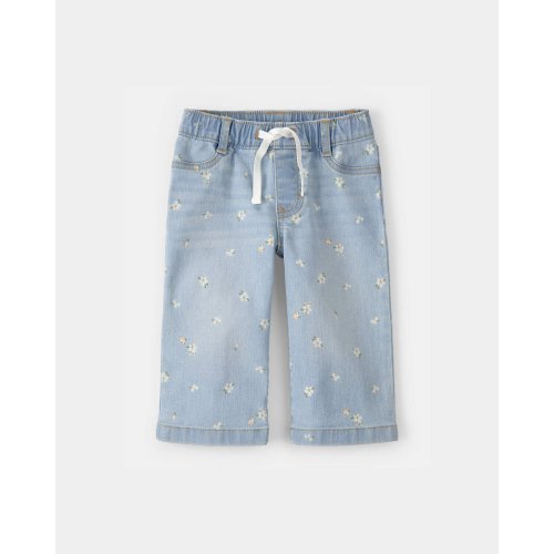 Baby Girl Floral Drawstring Wide-Leg Jeans - Light Wash - OshKosh B'gosh | Carter's