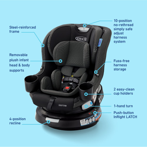 EasyTurn 360 2-in-1 Rotating Convertible Car Seat - Cyran