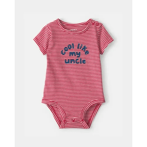 Baby 'Cool Like My Uncle' Striped Graphic Bodysuit - Red | Carter's
