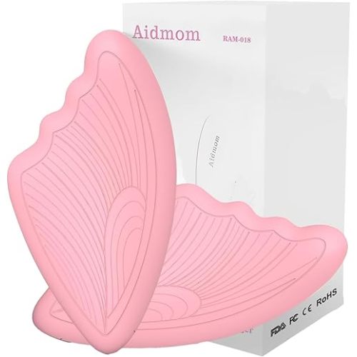 Aidmom 2-in-1 Lactation Massager, 2 Pack, Adjustable Heat & Vibration, Soft Breast Massager Breastfeeding Essentials, Improved Milk Flow, Nursing, Clogged Ducts, Engorgement(Pink)