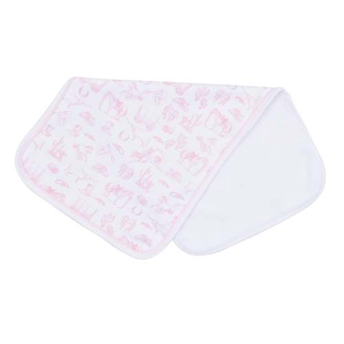 Wild West Toile Burp Cloth - Pink