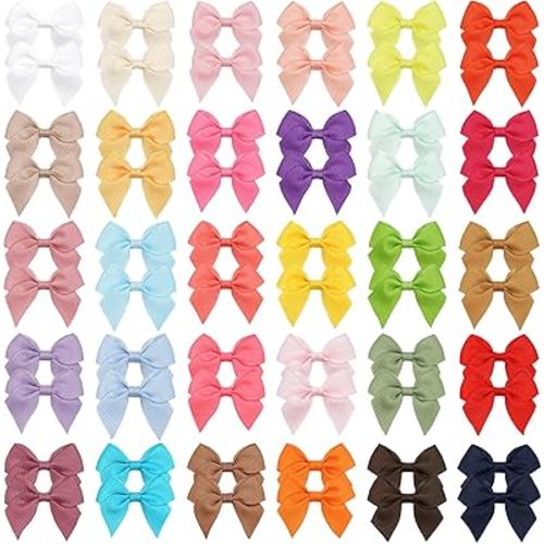 JOYOYO 60 Pieces Baby Hair Bows with Alligator Clips in 30 Pastel Colors, Barrettes and Bows for Baby Girls,Toddlers,Infants(1.8inch)