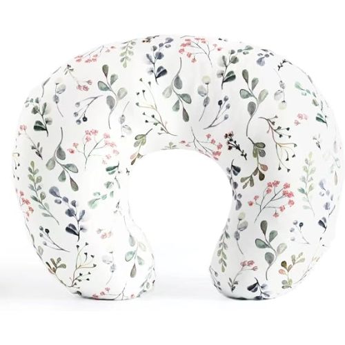 Nursing Pillow and Positioner, Breastfeeding, Bottle Feeding, Baby with Removable Ultra Soft Minky Cover, Tummy Time Support for Baby Boys and Girls(Floarl)