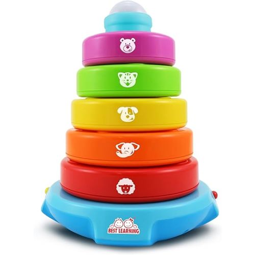 BEST LEARNING Stack & Learn Musical Stacking Rings Toy for Baby 6 Months+