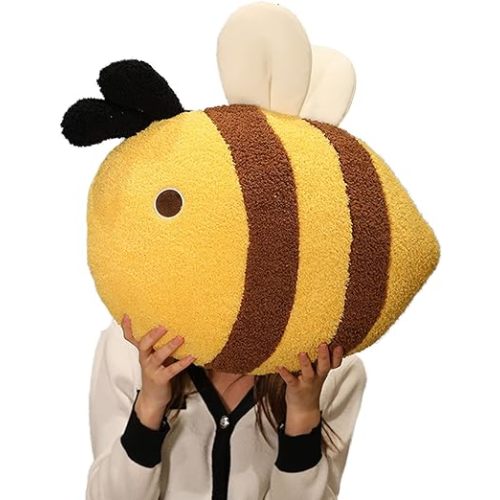 Cute Pillow Plush Bee Stuffed Animal Stuff Honeybee Plush Pillow Honey bee Toys Kawaii Soft Bumble Bee Pillow Hugging Stuffed Bumblebee Gift for Kids Home Decor¡­