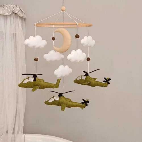 Apache Helicopter Baby Mobile, Military Nursery Decor, Baby Shower Gift