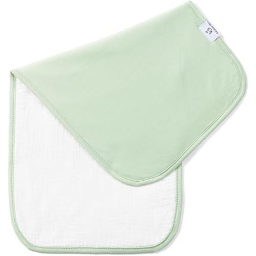Premium Baby Burp Cloths, Extra Soft Spit Up Rags with 3 Absorbent Layers, 21" x 10" Size, Sage Green