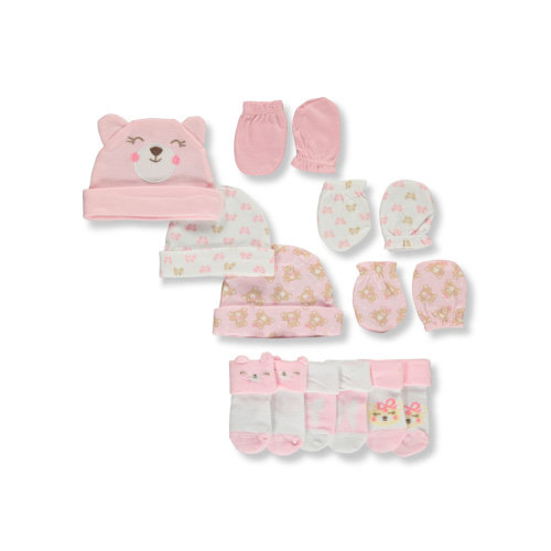 Cribmates 9-Piece Caps, Mittens, Booties Set