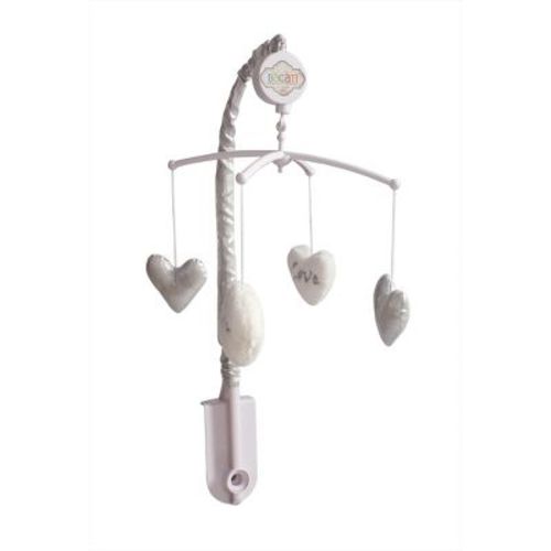 Bacati - Love Grey/Silver Musical Mobile