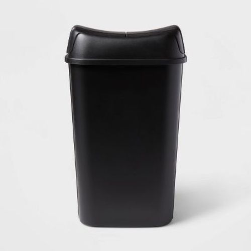 13.3gal Pivot Lid Waste Can Black - Brightroom™: Kitchen Trash Can, Swing Lid, 13 Gallon Capacity, Indoor Use