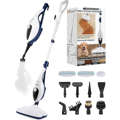 CYK Steam Mops for Floor Cleaning, 12 in 1 Handheld Steam Cleaner for Home, Floor Steamer for Hardwood Floors and Tile