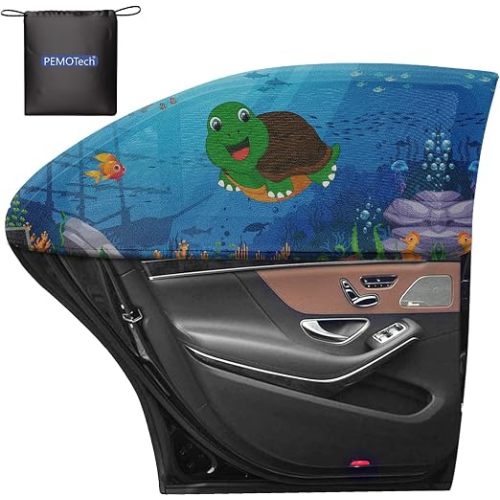 Car Window Shades(2 Pack)-Side Window Sun Shades, UV Protection Breathable Spandex Baby Window Covers, Universal Fit Most of Cars, Protect Privacy for Family-(27.2"x39.8"), Black
