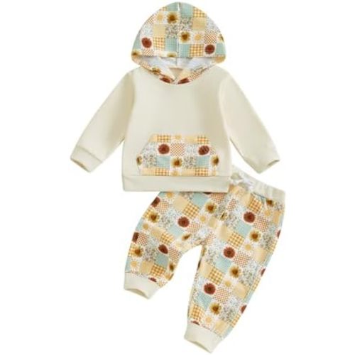 Douhoow Baby Girl Clothes Baby Girl Hoodies Baby Sweatshirt Tops Floral Pants Infant Girl Festival Fall Winter Outfits