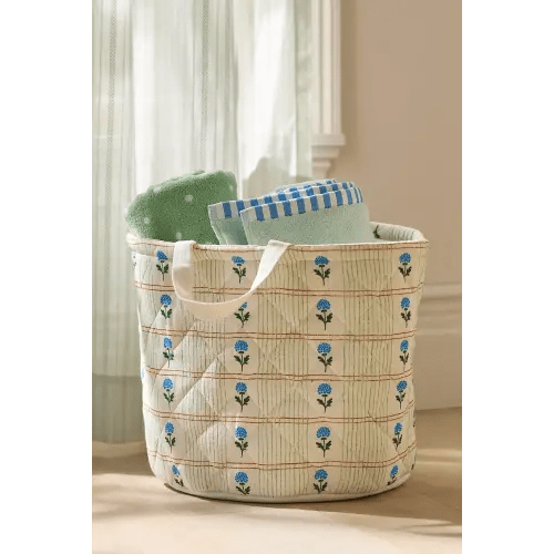 Quilted Block Print Basket | AnthroHome