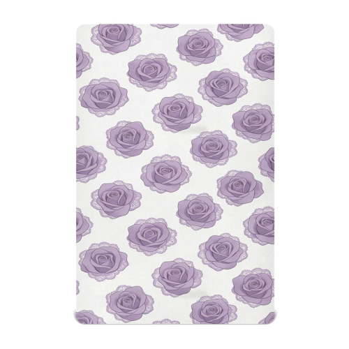Baby Essentials 39”x 27”- Standard Cotton-like Modal Elastic- Purple Rose Design Crib Sheets for Newborns and Toddlers