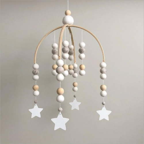 COUTEXYI Baby Crib Mobile Nordic Style Wooden Wind Chime Nursery Decoration