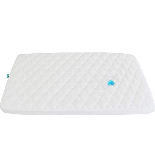 Biloban Waterproof Crib Mattress Pad Cover for Pack N Play - 39" x 27" Fitted Pad for Graco Playard Mattress | Mini & Portable Playard Mattresses -Washable Ultra Soft Padding -White