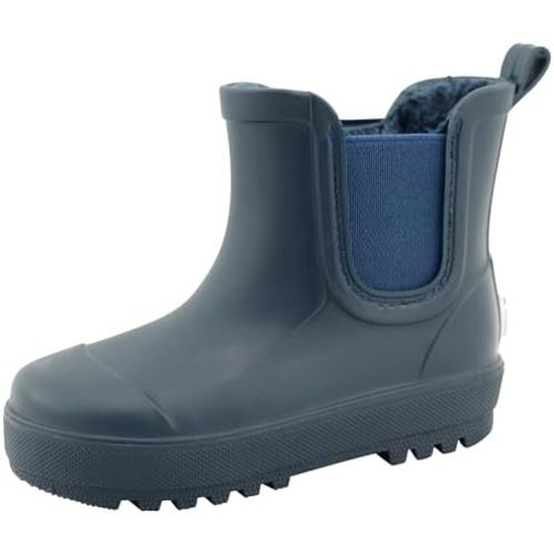 BEARPAW Toddler and Kids' Rain Boots with Faux-Fur Lining – Waterproof Rubber Chelsea Boot for Boys & Girls