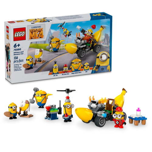 LEGO Despicable Me 4 Minions & Banana Car Toy Set for Kids, Creative Building Playset, 75580