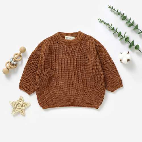 Tiny Alpaca | Brown 3-6 Month Sweater