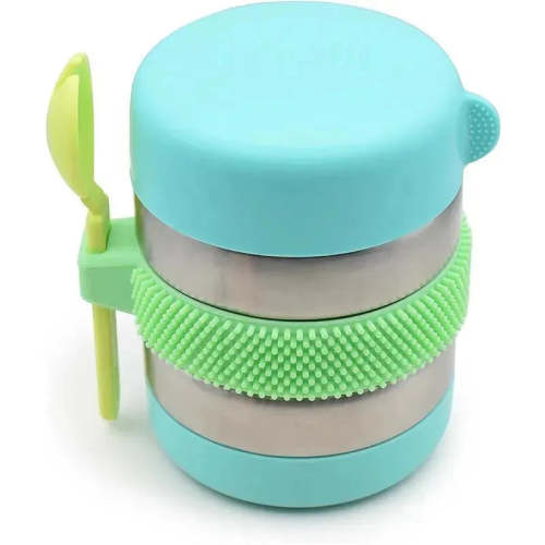 Melii - Stainless Steel Food Jar, 10.1oz, Double Walled, Vacuum Insulated, Blue, Mint, Lime