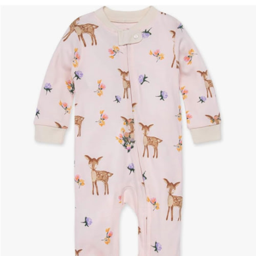 Burt's Bees Baby Girls' Organic Cotton Sleep and Play Footed Pajamas