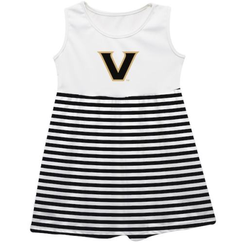 Infant Black Vanderbilt Commodores Striped Tank Top Dress