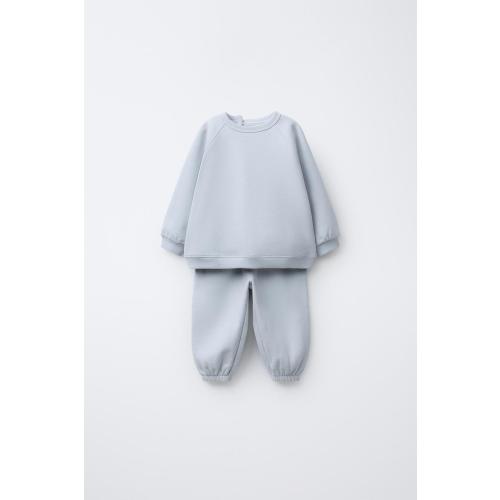 BASIC SWEATSHIRT AND JOGGER PANTS SET - Pastel blue | ZARA United States