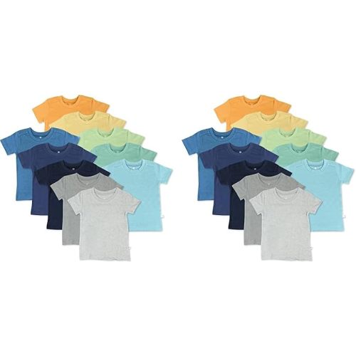 HonestBaby Baby Toddler & Kids' 100% Organic Cotton Short Sleeve T-Shirts (10-Pack)