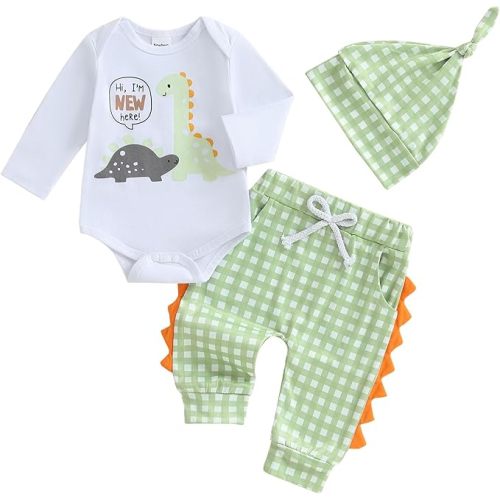 Newborn Infant Baby Boy Outfit Romper Bodysuit Dinosaur Baby Boy Clothes 0 3.6 9 Months Gift Sets