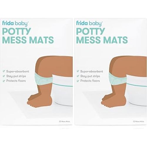 Frida Baby Potty Mess Mats, Disposable, Super-Absorbent Floor Pads for Easy Cleanup, 20 Count