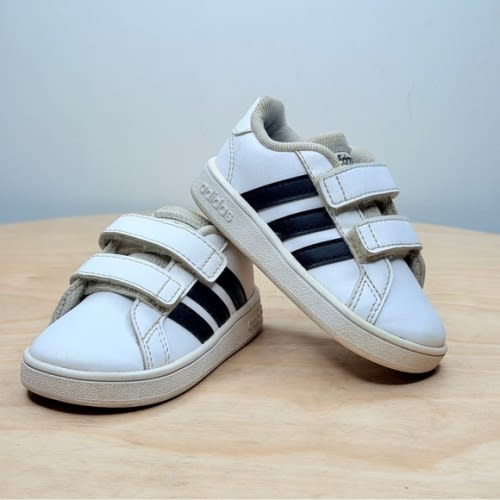 Adidas Toddlers’ Grand Court 2.0 CF White Sneakers 5C