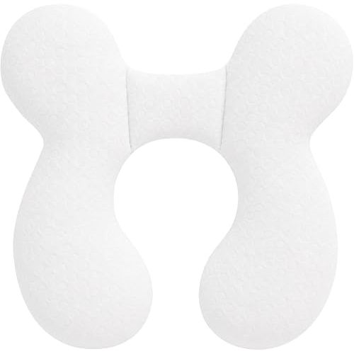 Upgraded Baby Head Support Pillow for Newborn Toddler, Soft Cotton Baby Travel Pillow for Car Seats and Strollers for Baby, White
