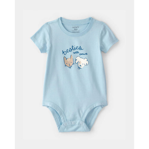 Baby 'Besties With Paws' Graphic Bodysuit - Blue - Carter's | Carter's