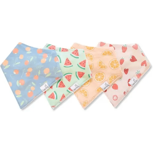 Copper Pearl Baby Bandana Drool Bibs for Drooling and Teething 4 Pack Gift Set Clementine