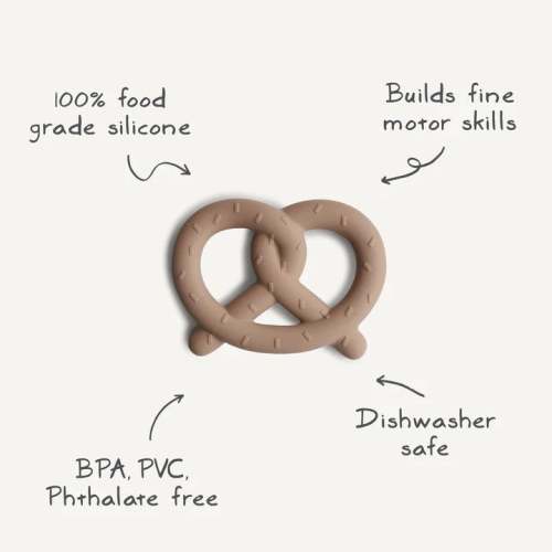 pretzel teether | silicone baby teether | elle and l